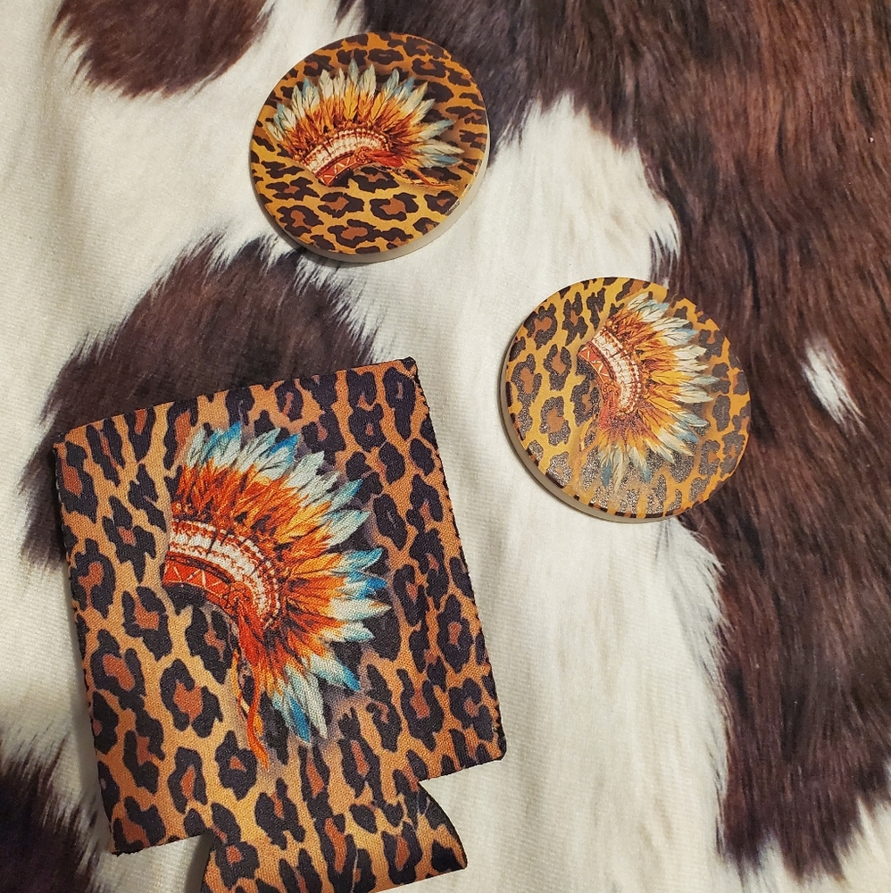 Car coaster and koozie set